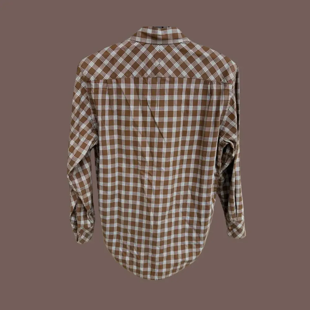 Banana Republic Buttondown Shirt | Brown Plaid | Size S | Vintage